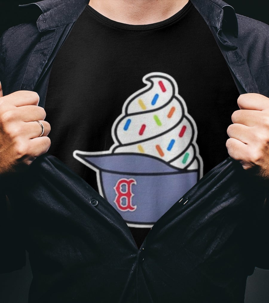 Boston Red Sox Ice Cream Helmet With Sprinkles Baseball Fans T-Shirt