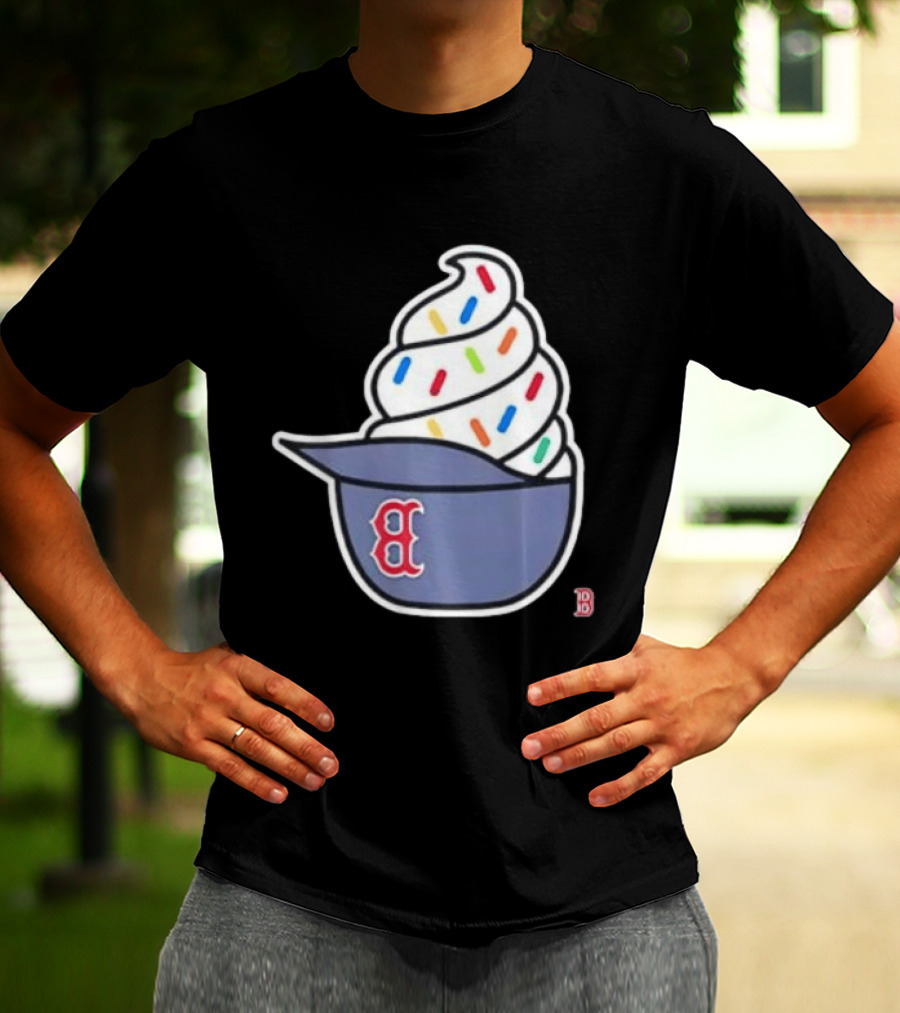 Boston Red Sox Ice Cream Helmet With Sprinkles Baseball Fans T-Shirt