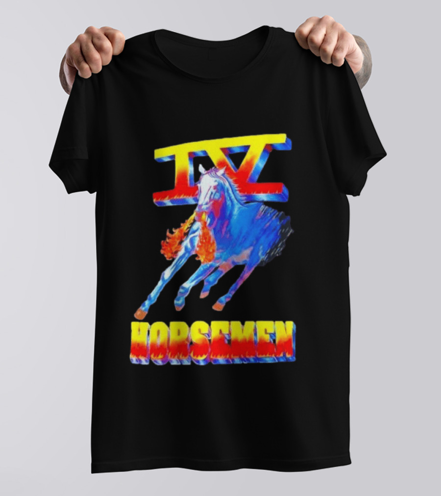 Four Horsemen WWE 90s IV Fiery Horse Retro Wrestling T-Shirt