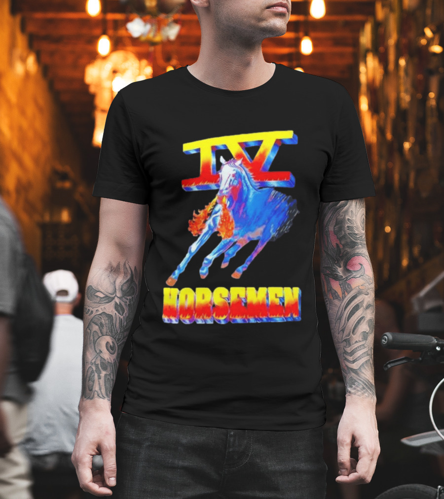 Four Horsemen WWE 90s IV Fiery Horse Retro Wrestling T-Shirt