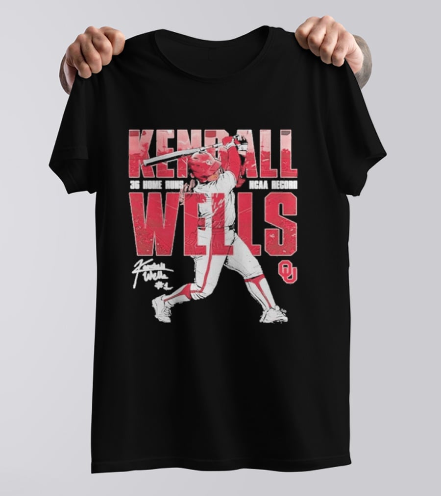 Kendall Wells 36 Home Runs Oklahoma Sooners NCAA Record T-Shirt