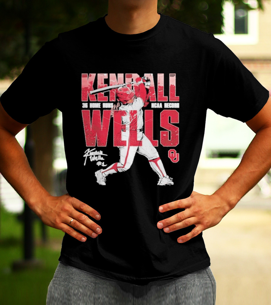 Kendall Wells 36 Home Runs Oklahoma Sooners NCAA Record T-Shirt