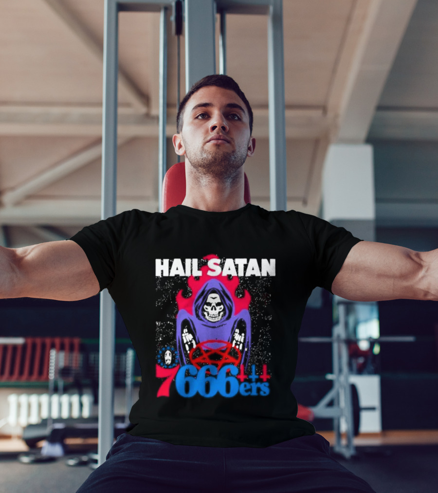 Hail Satan 76ers 666 Flame Creature T-Shirt