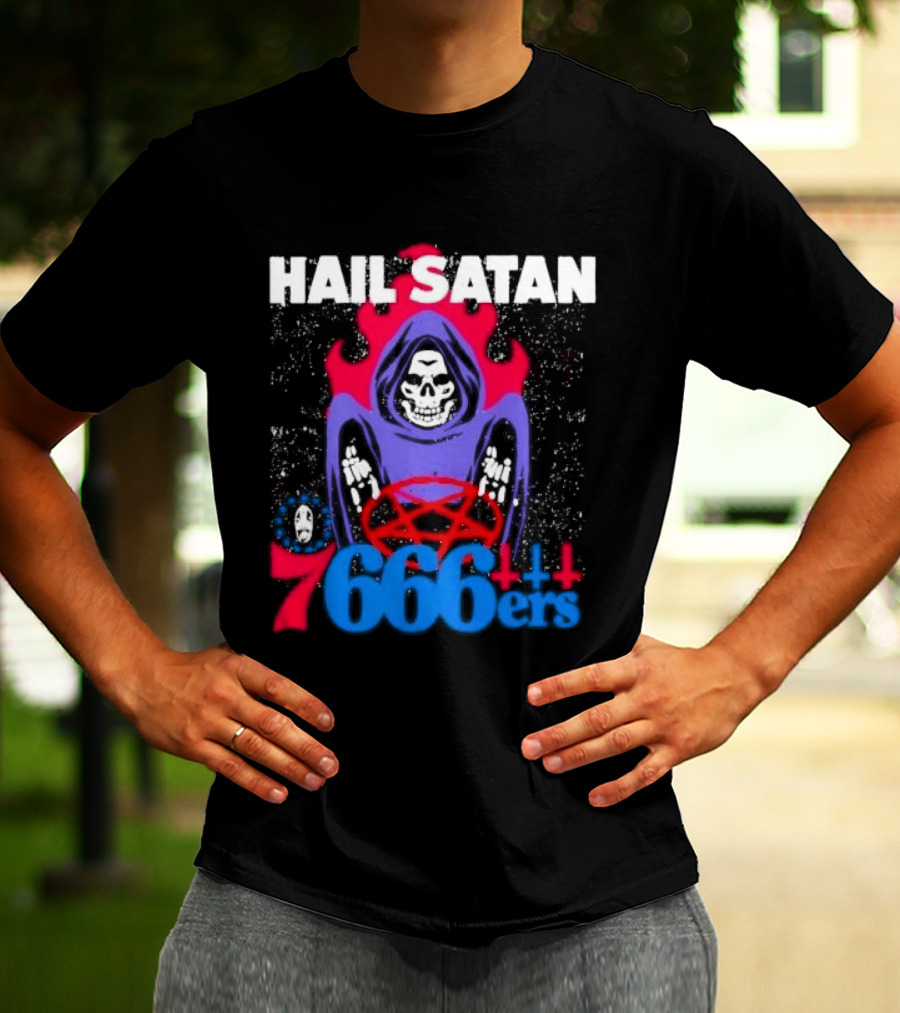 Hail Satan 76ers 666 Flame Creature T-Shirt
