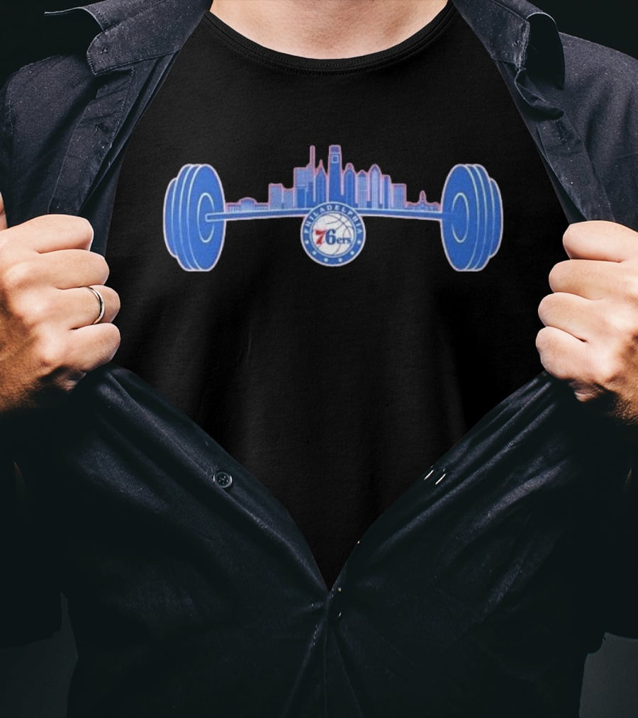 Philadelphia 76ers Skyline Weightlifting Philly Strong Series T-Shirt