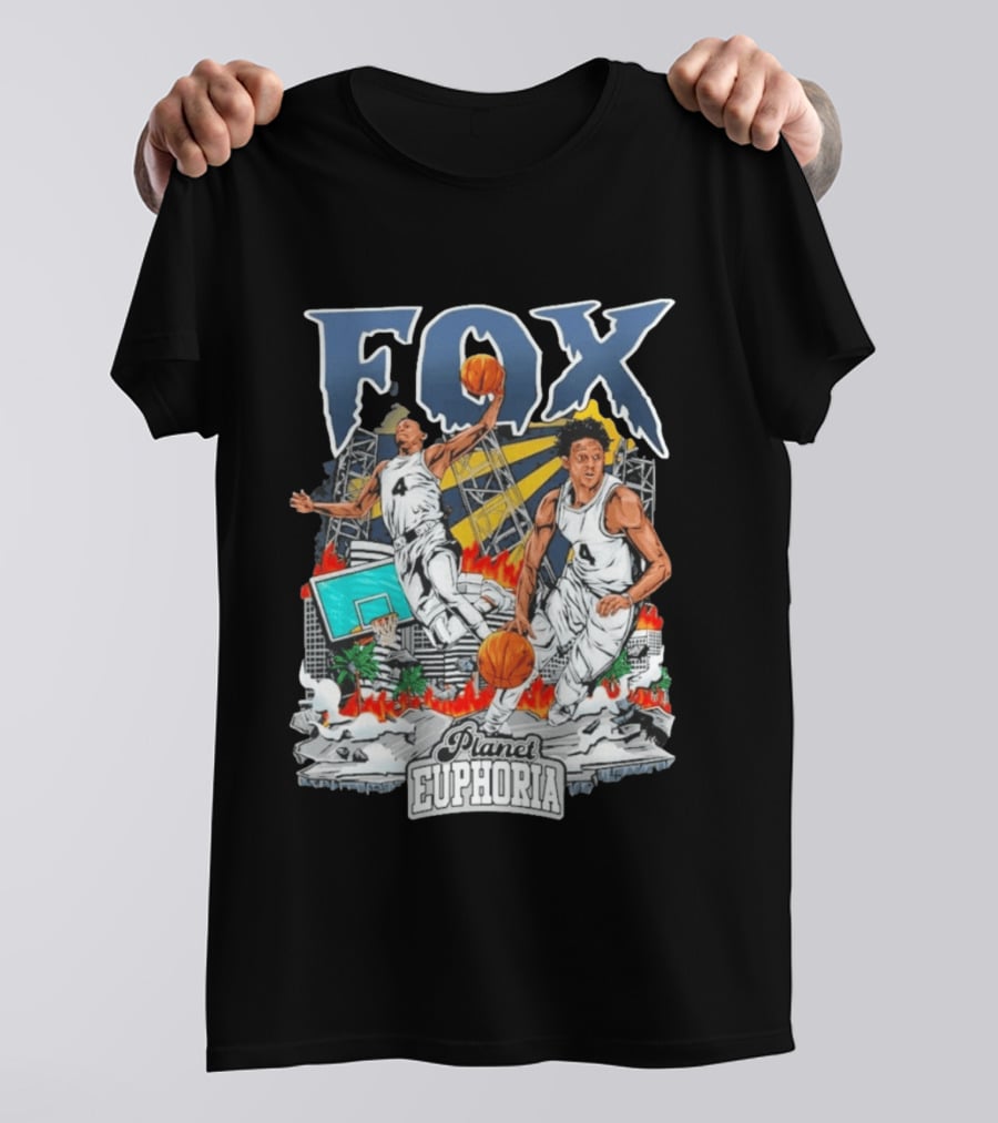 Fox Planet Euphoria Court Crusher Basketball Action T-Shirt