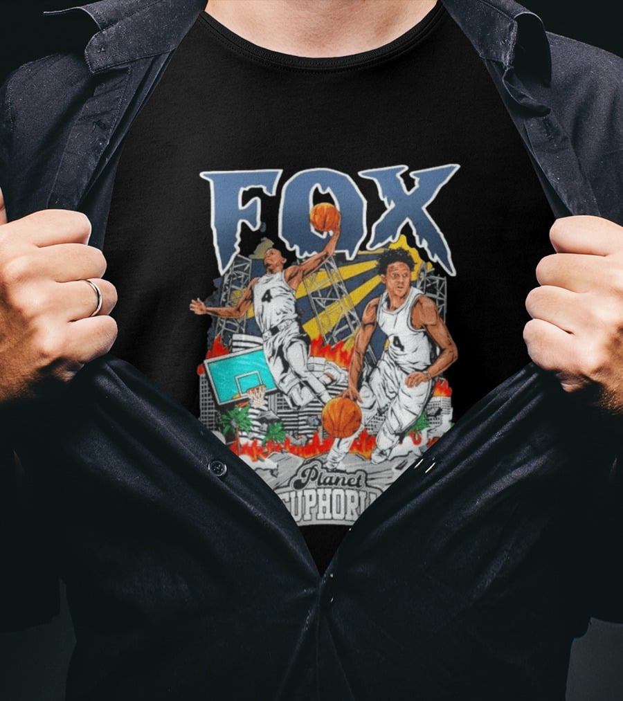 Fox Planet Euphoria Court Crusher Basketball Action T-Shirt