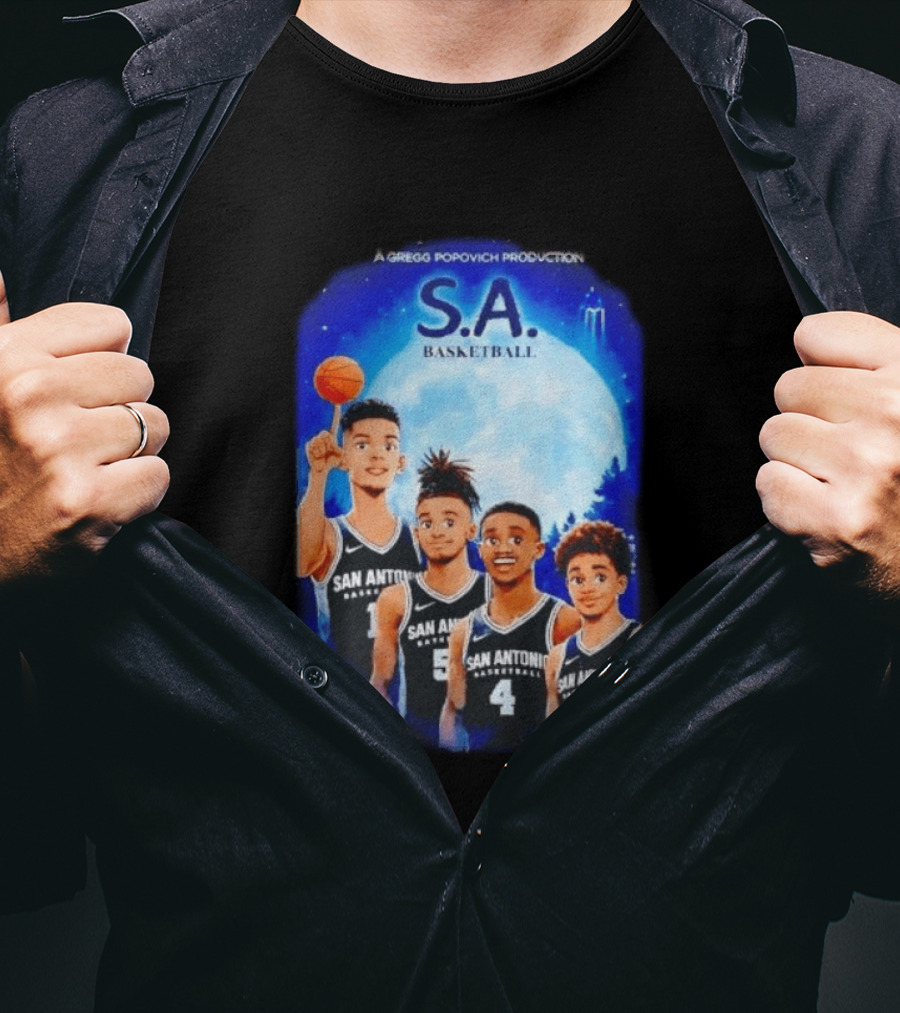 S.A. Basketball San Antonio Spurs A Gregg Popovich Production T-Shirt