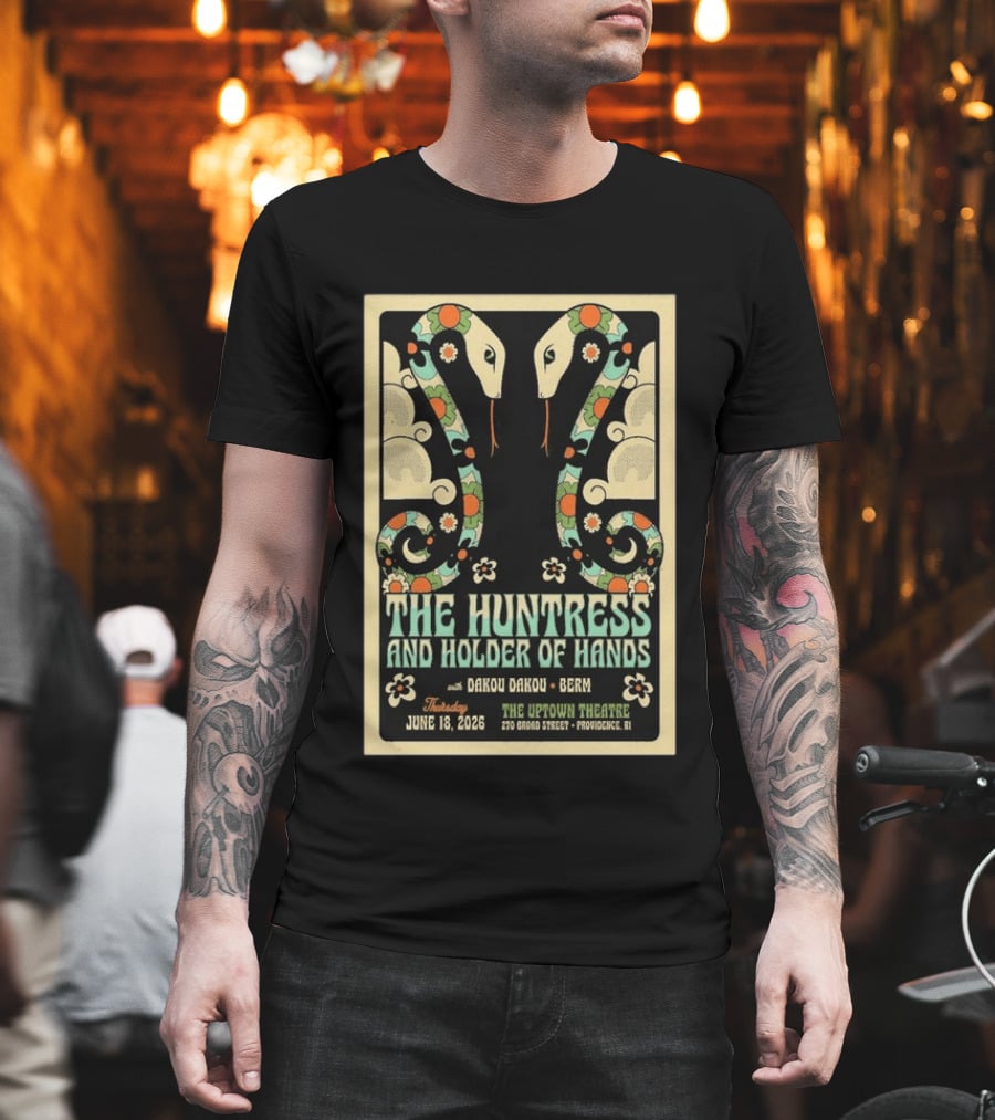 Thursday June 18 2026 The Huntress And Holder Of Hands Dakou Dakou Berm Uptown Theatre Providence RI T-Shirt