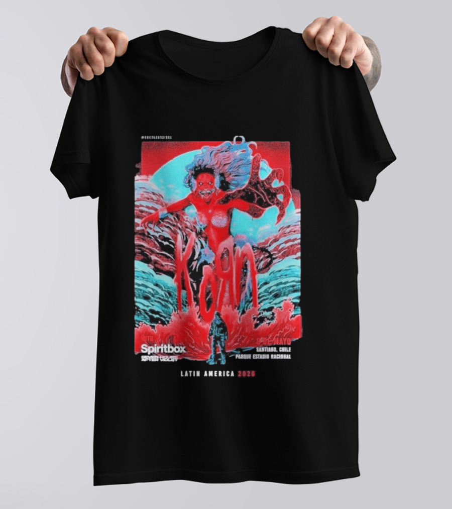 KoRn Santiago Chile Parque Estadio Bicentenario May 8 2026 With Spiritbox Latin America Event T-Shirt