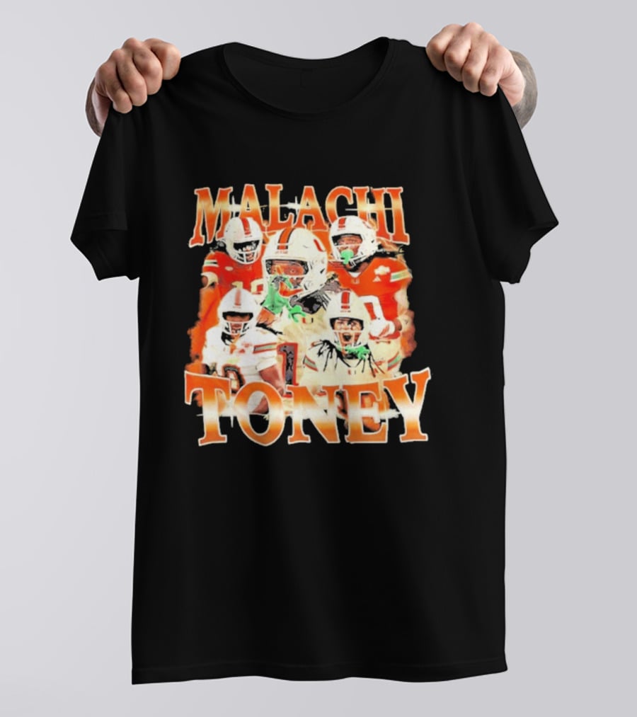 Malachi Toney Miami Hurricanes Football Collage T-Shirt