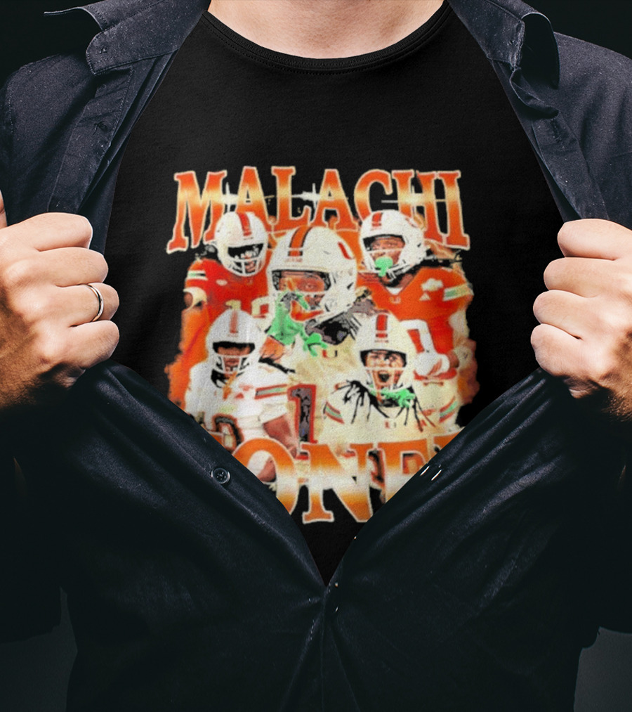 Malachi Toney Miami Hurricanes Football Collage T-Shirt