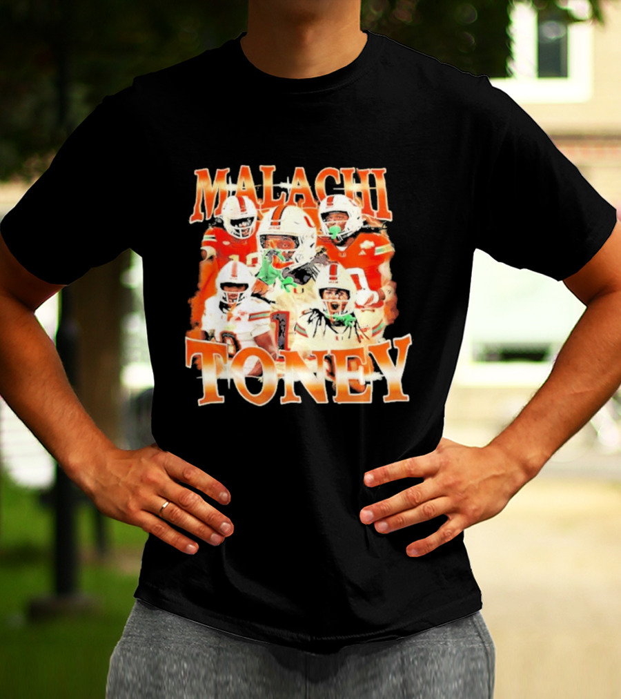 Malachi Toney Miami Hurricanes Football Collage T-Shirt