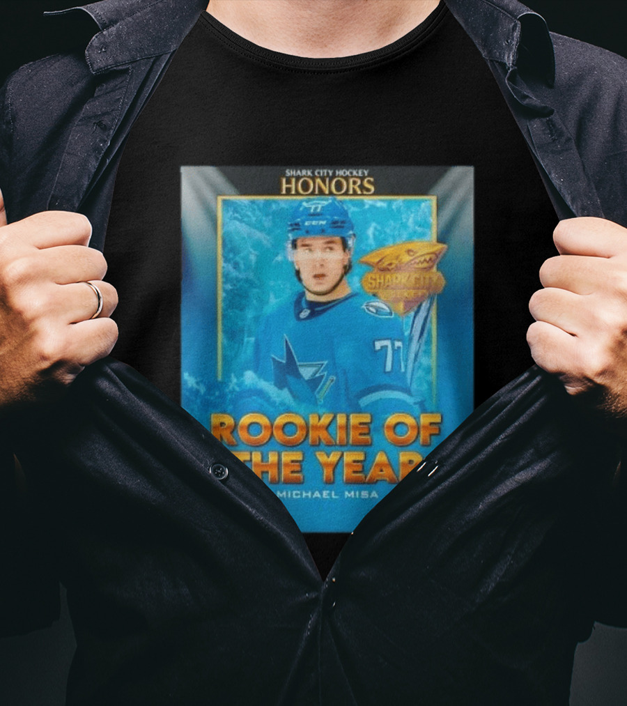 Shark City Hockey Honors Rookie Of The Year Michael Misa San Jose Sharks T-Shirt