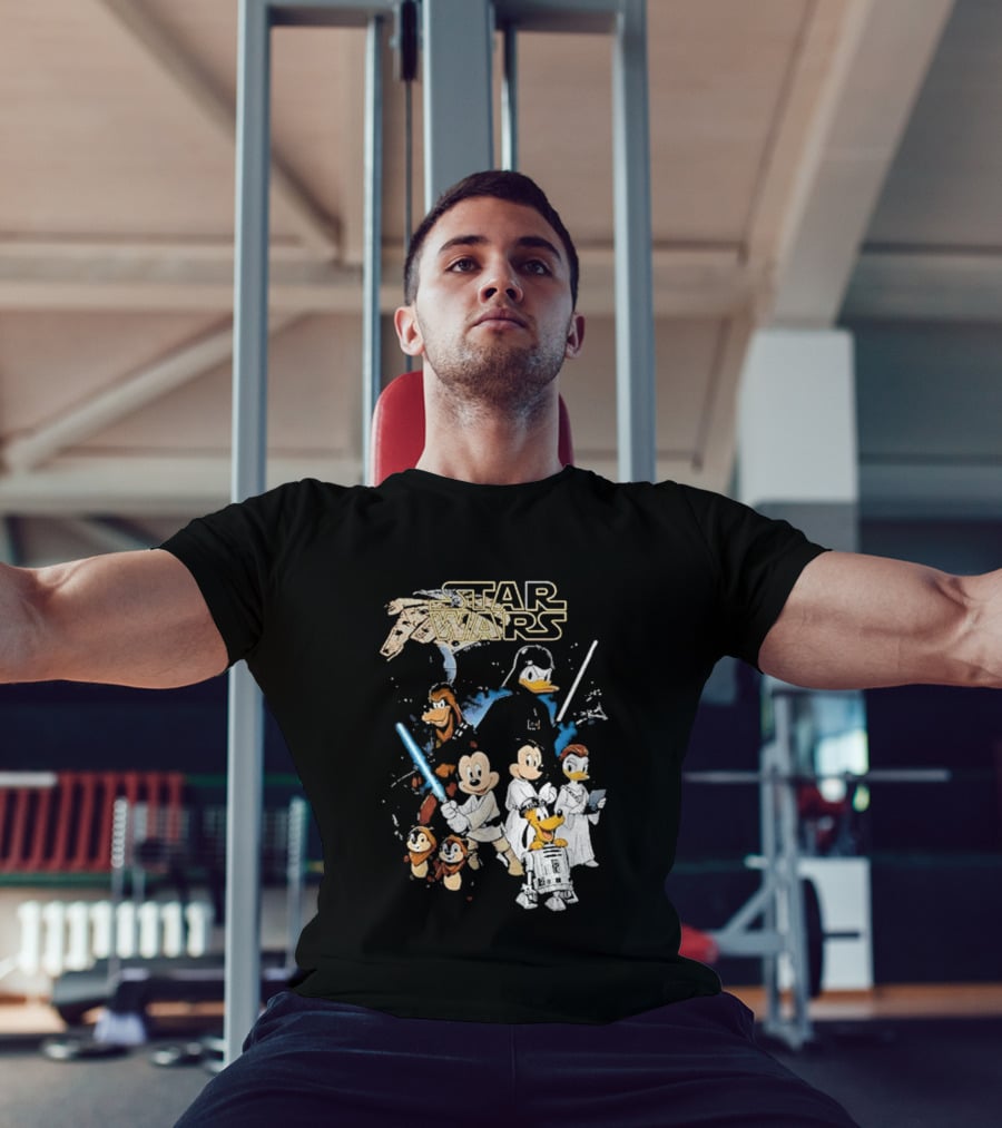Star Wars Disney Mickey And Friends Sci Fi Cartoon Characters T-Shirt