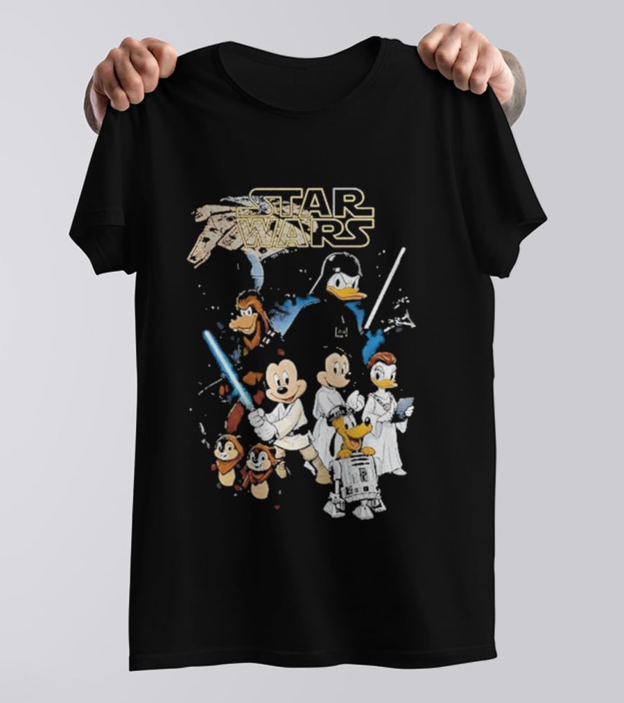 Star Wars Disney Mickey And Friends Sci Fi Cartoon Characters T-Shirt