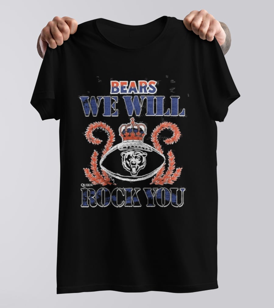 BEARS We Will Rock You Crown Football Laurel T-Shirt