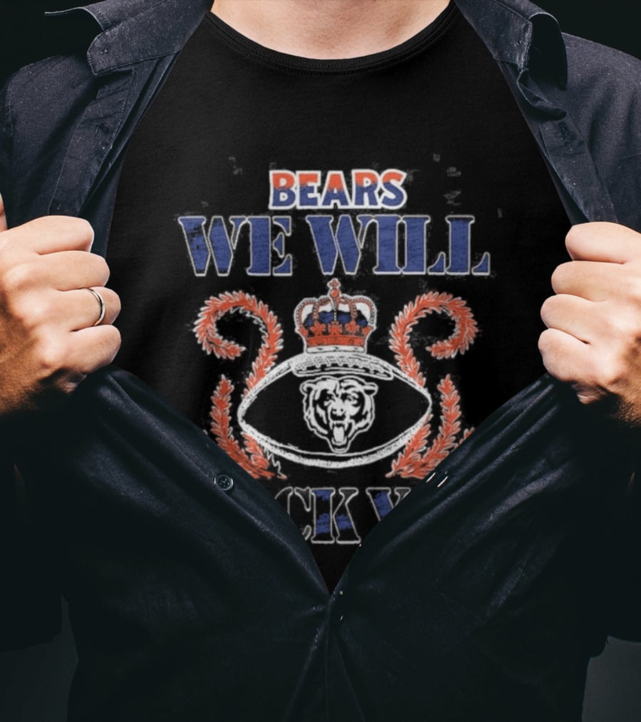 BEARS We Will Rock You Crown Football Laurel T-Shirt