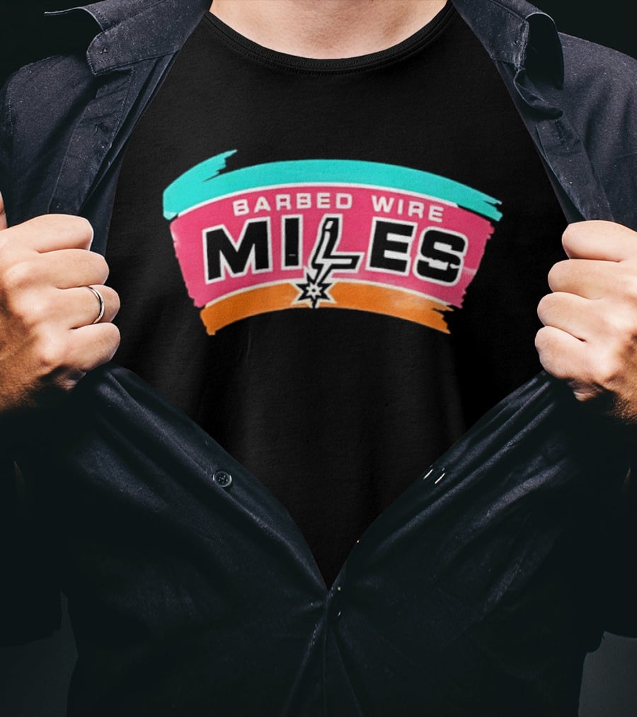 Barbed Wire Miles San Antonio Lightning T-Shirt