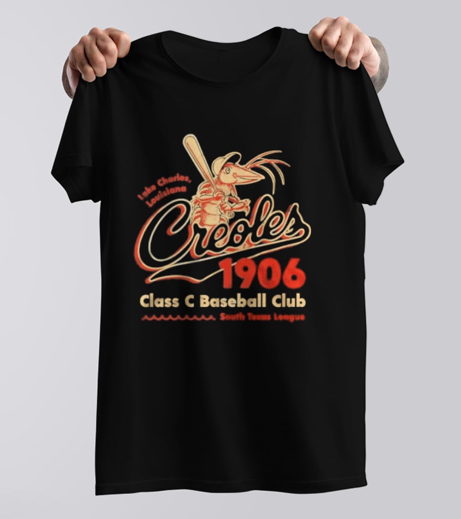 Lake Charles Louisiana Creoles 1906 Class C Baseball Club South Texas League T-Shirt
