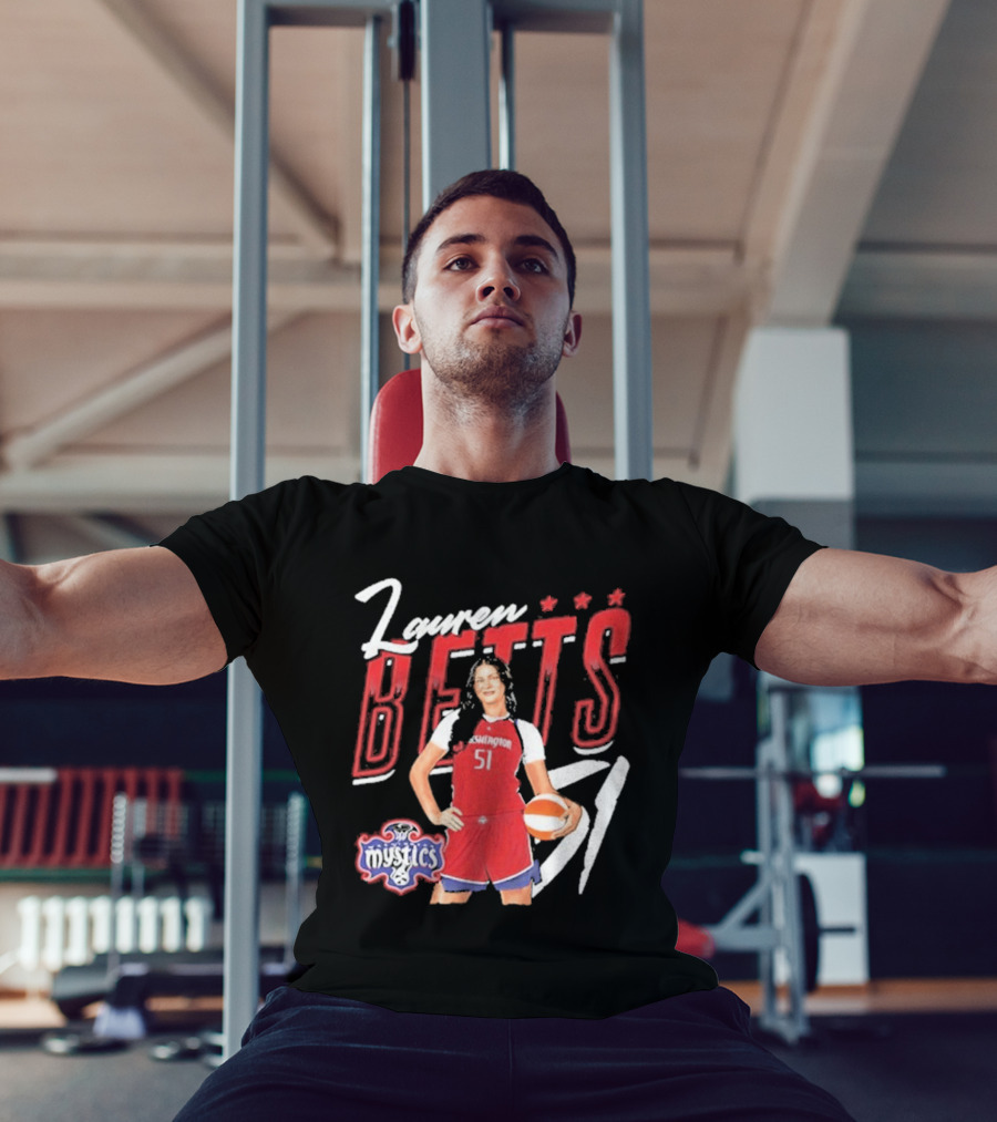 Lauren Betts 51 Washington Mystics WNBA Player T-Shirt