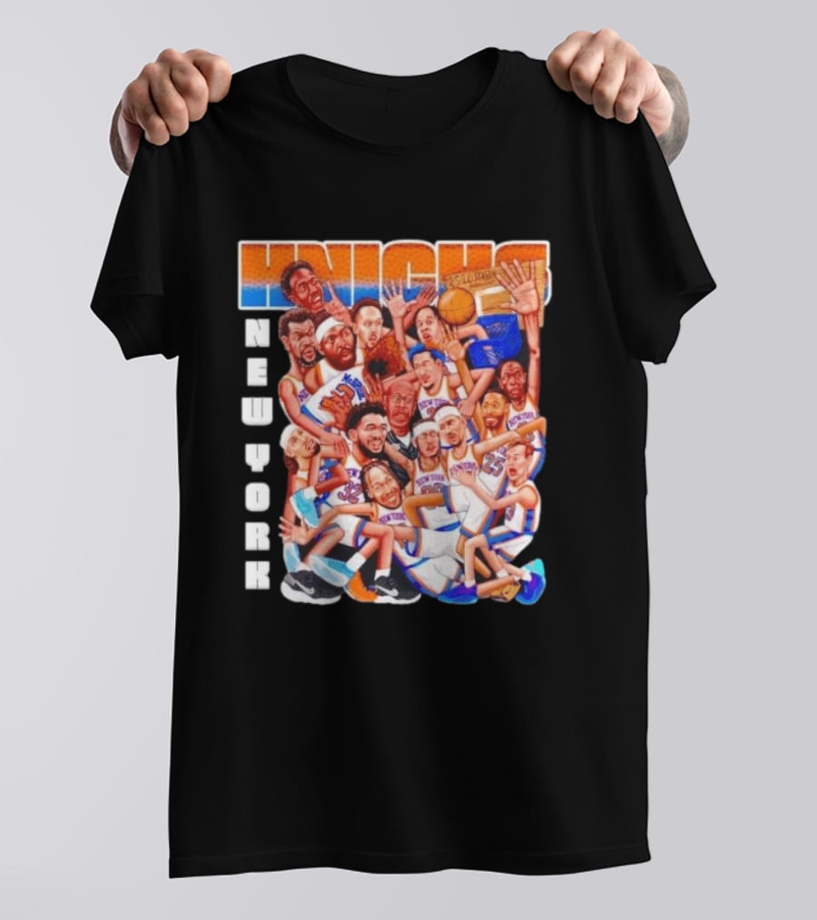 New York Knicks 2026 Season Players Caricature Basketball Team T-Shirt