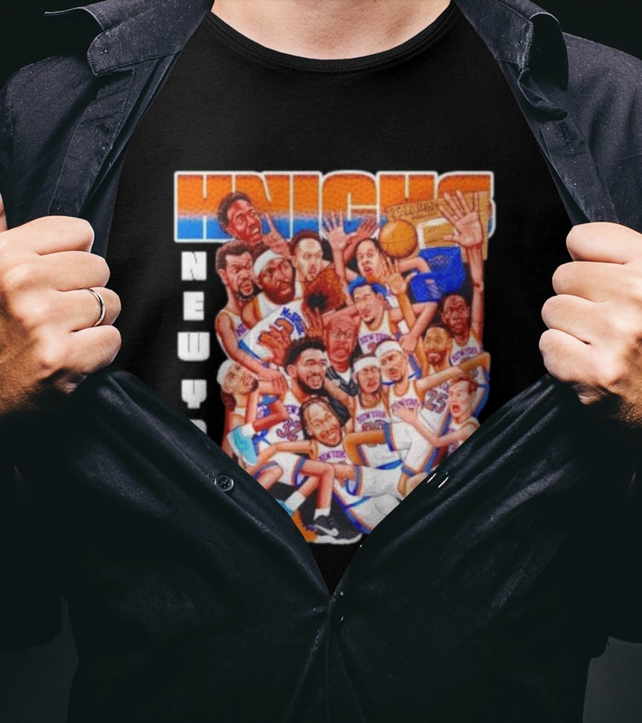 New York Knicks 2026 Season Players Caricature Basketball Team T-Shirt