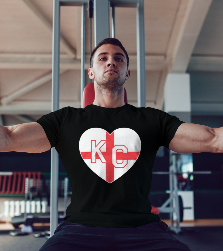 England Kansas City KC Heart Cross T-Shirt