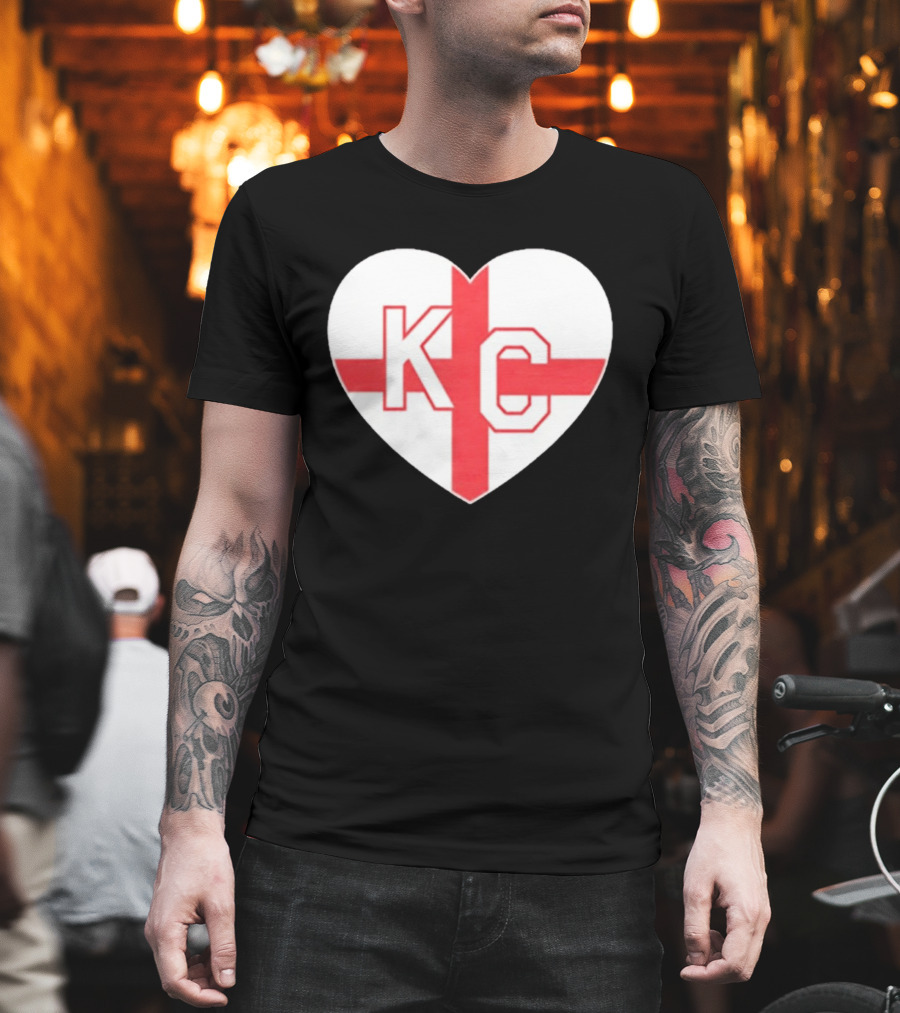 England Kansas City KC Heart Cross T-Shirt