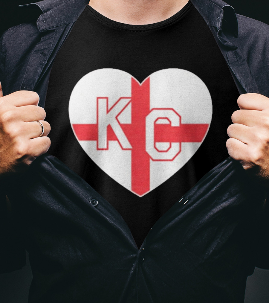 England Kansas City KC Heart Cross T-Shirt