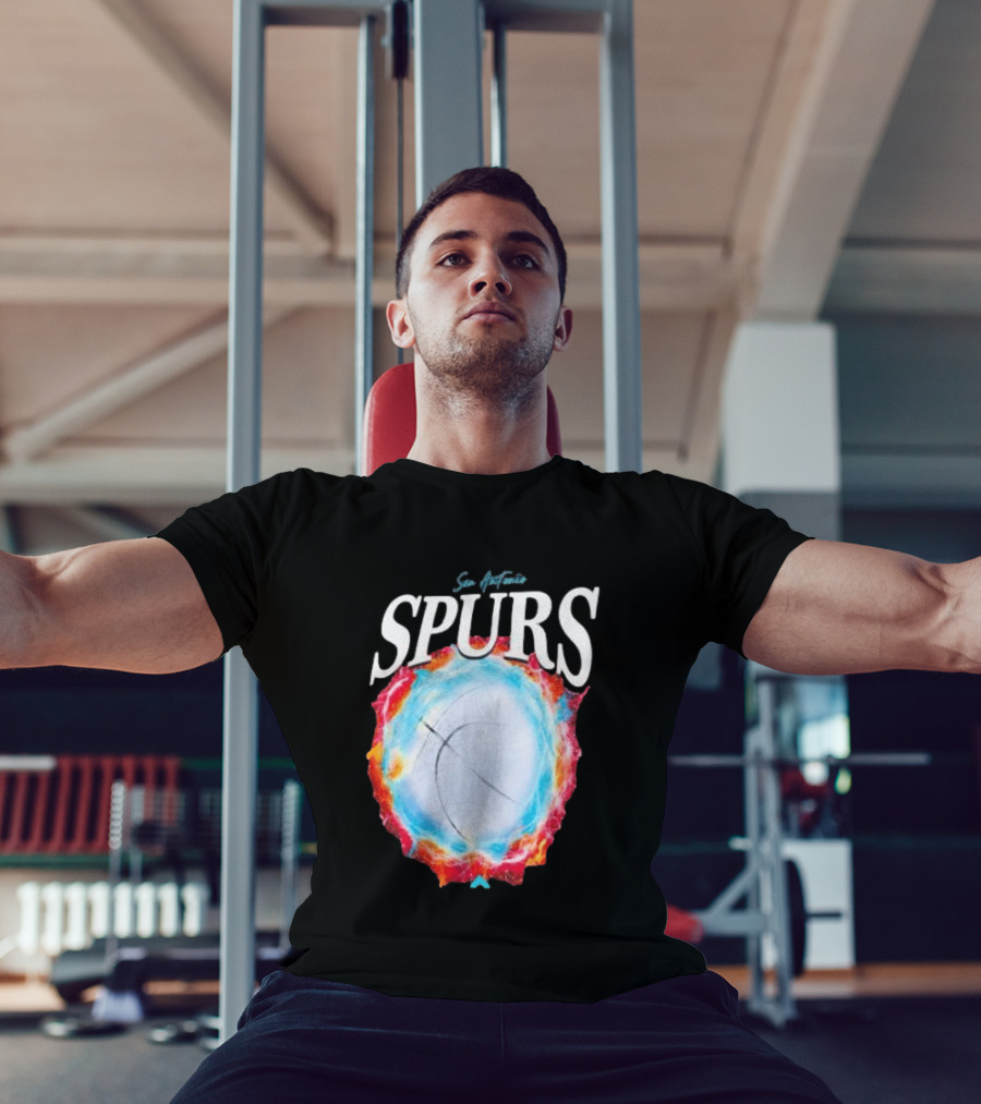 San Antonio Spurs Basketball Fire Ice Burst T-Shirt
