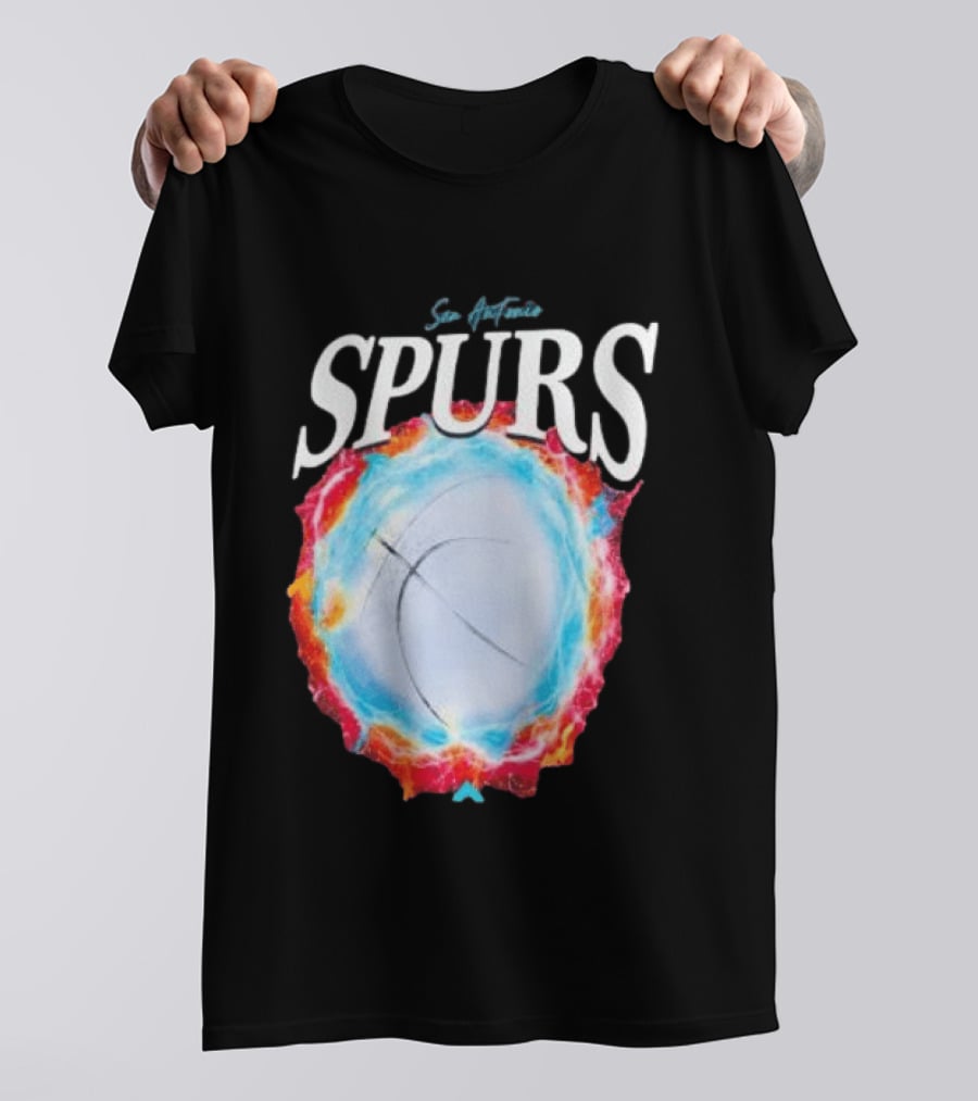 San Antonio Spurs Basketball Fire Ice Burst T-Shirt