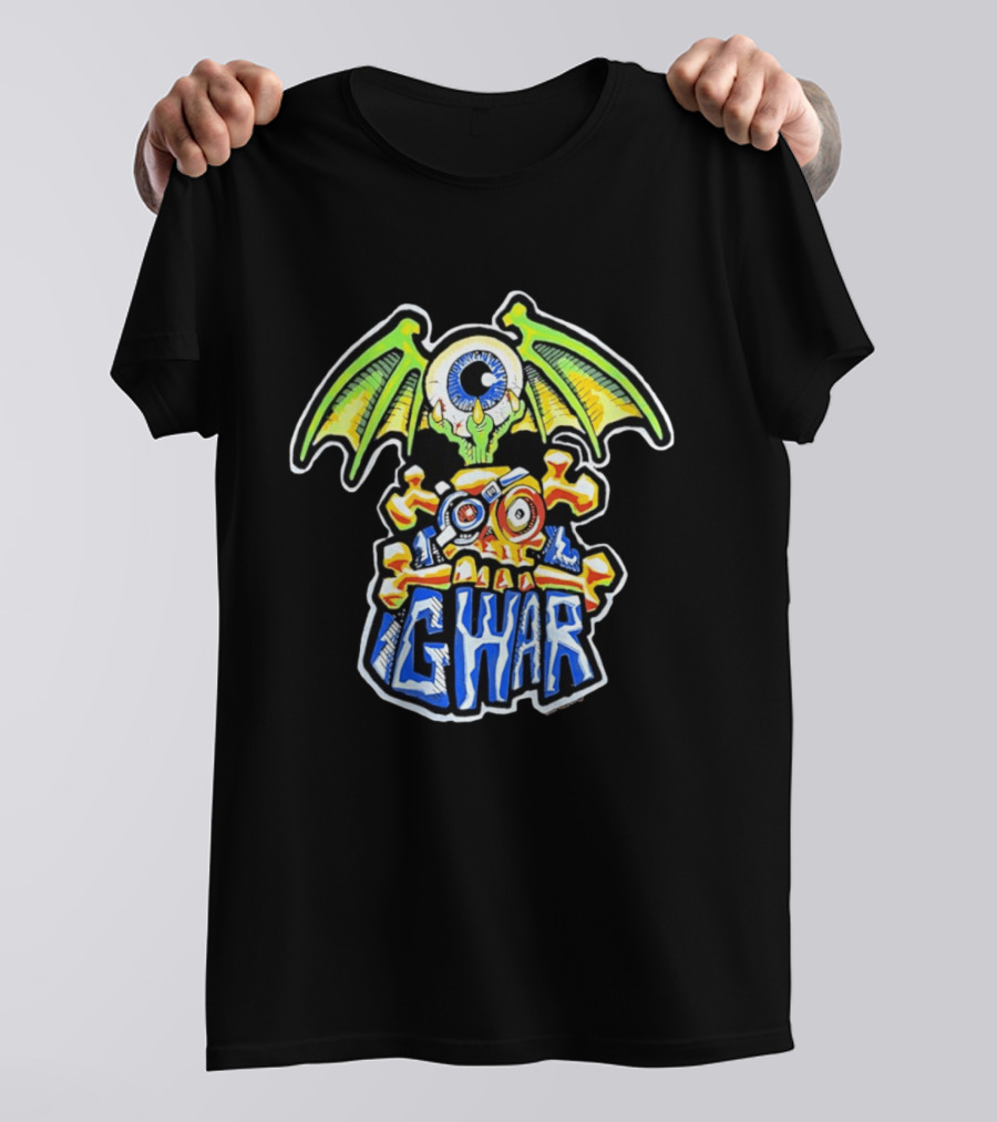 GWAR Flying Eyeball Skull Punk Rock Band Winged Monster T-Shirt