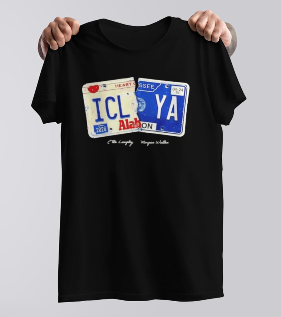 I Can't Love You Anymore Alabama Tennessee License Plate Heart Breakup T-Shirt