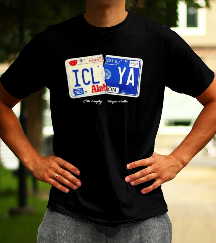 I Can't Love You Anymore Alabama Tennessee License Plate Heart Breakup T-Shirt