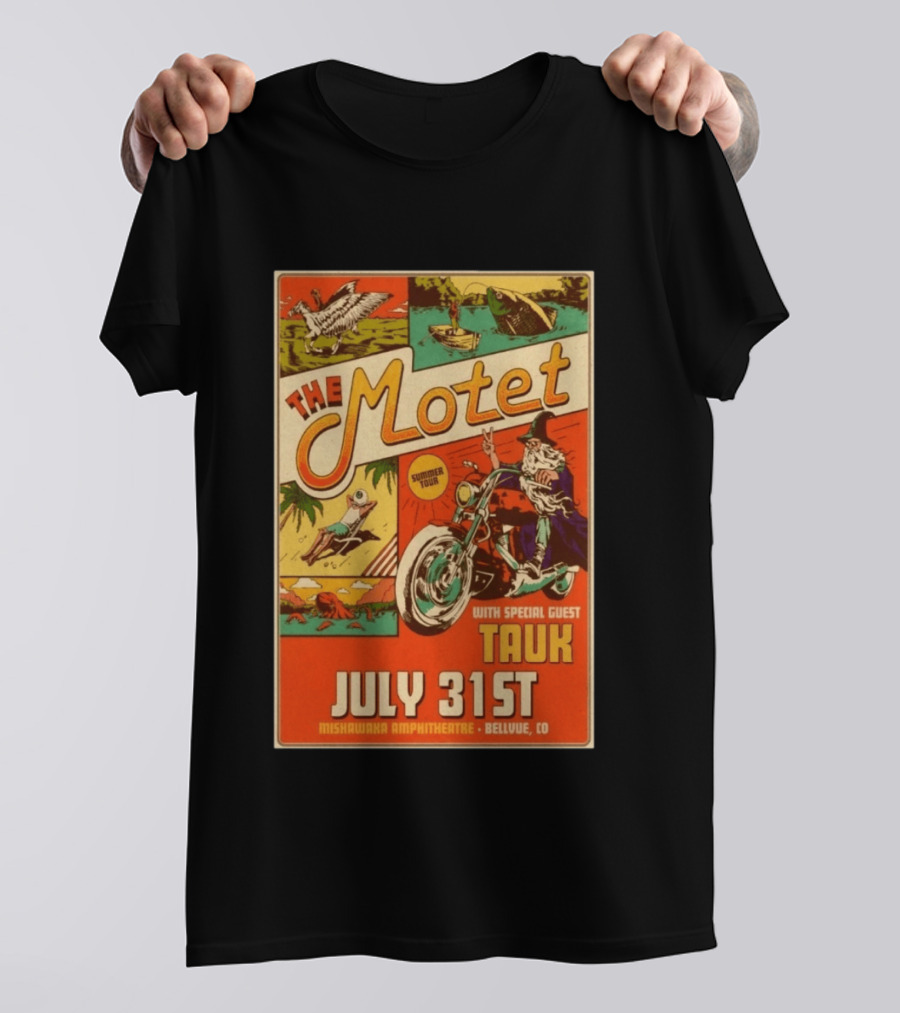 The Motet Summer Tour July 31st Mishawaka Amphitheatre Bellvue CO With Special Guest Tauk T-Shirt