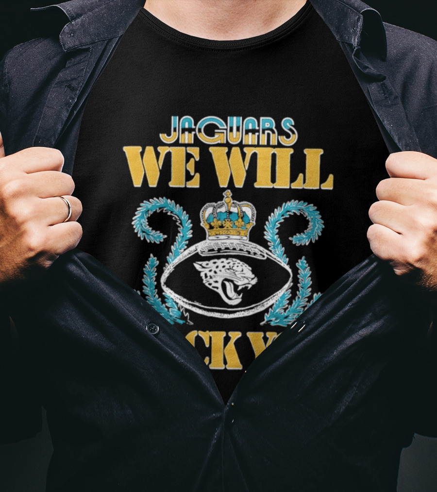 Jaguars We Will Rock You Crown Football T-Shirt