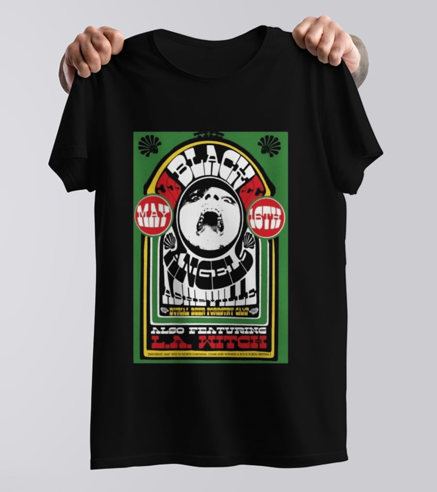 The Black Angels Asheville May 16th Concert Featuring L.A. Witch 2026 T-Shirt