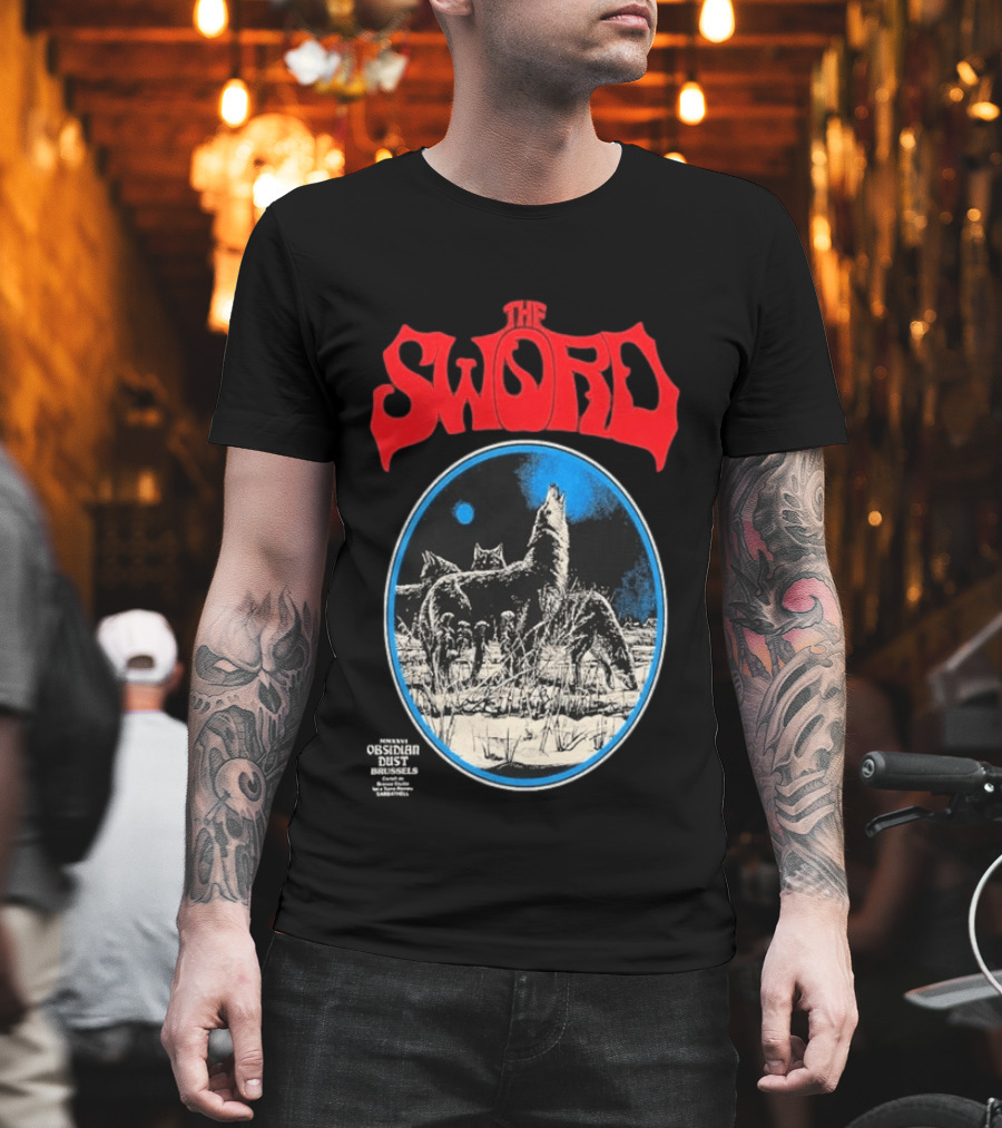 The Sword Brussels Belgium May 17 2026 Wolf Howling At Moon T-Shirt