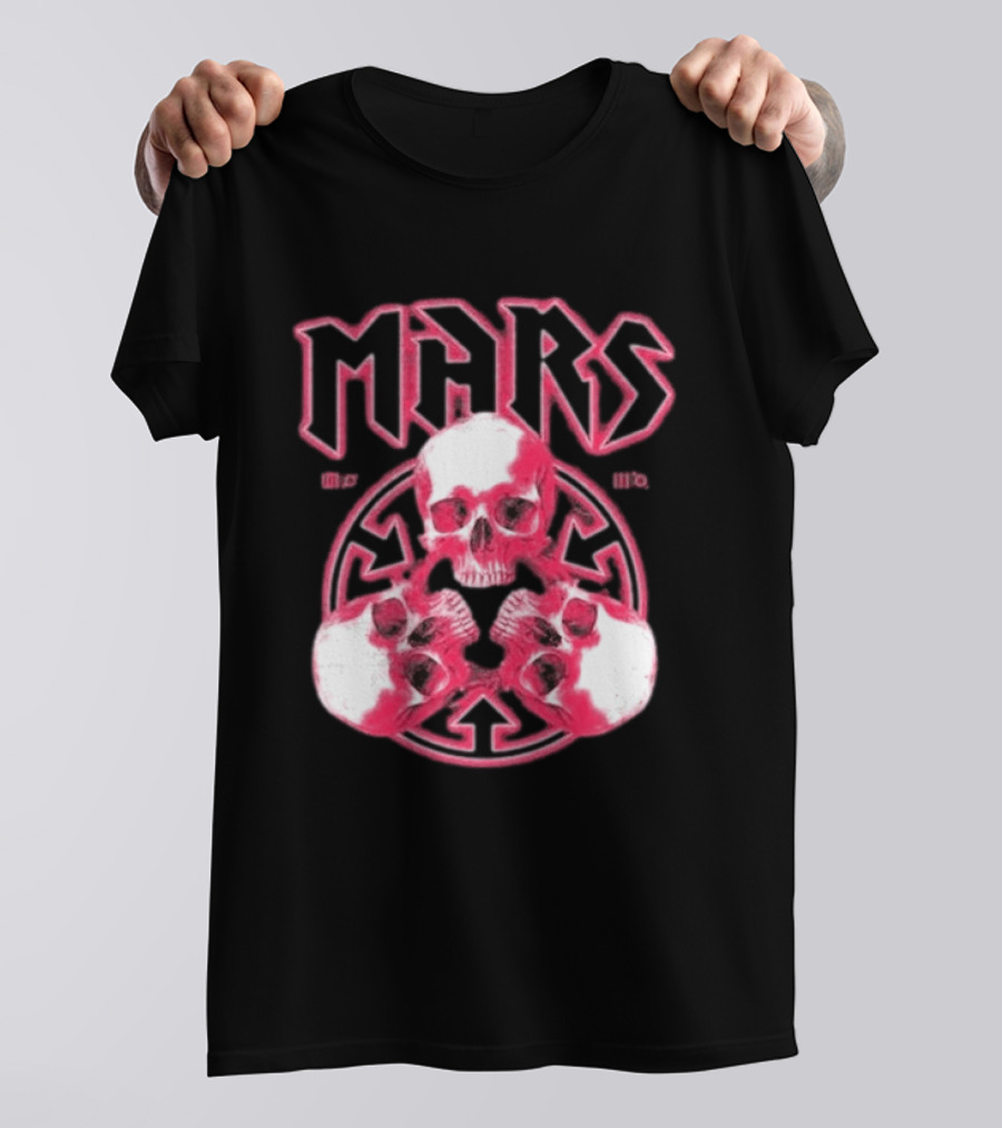 Thirty Seconds To Mars 2027 European Tour Red Skulls MARS T-Shirt