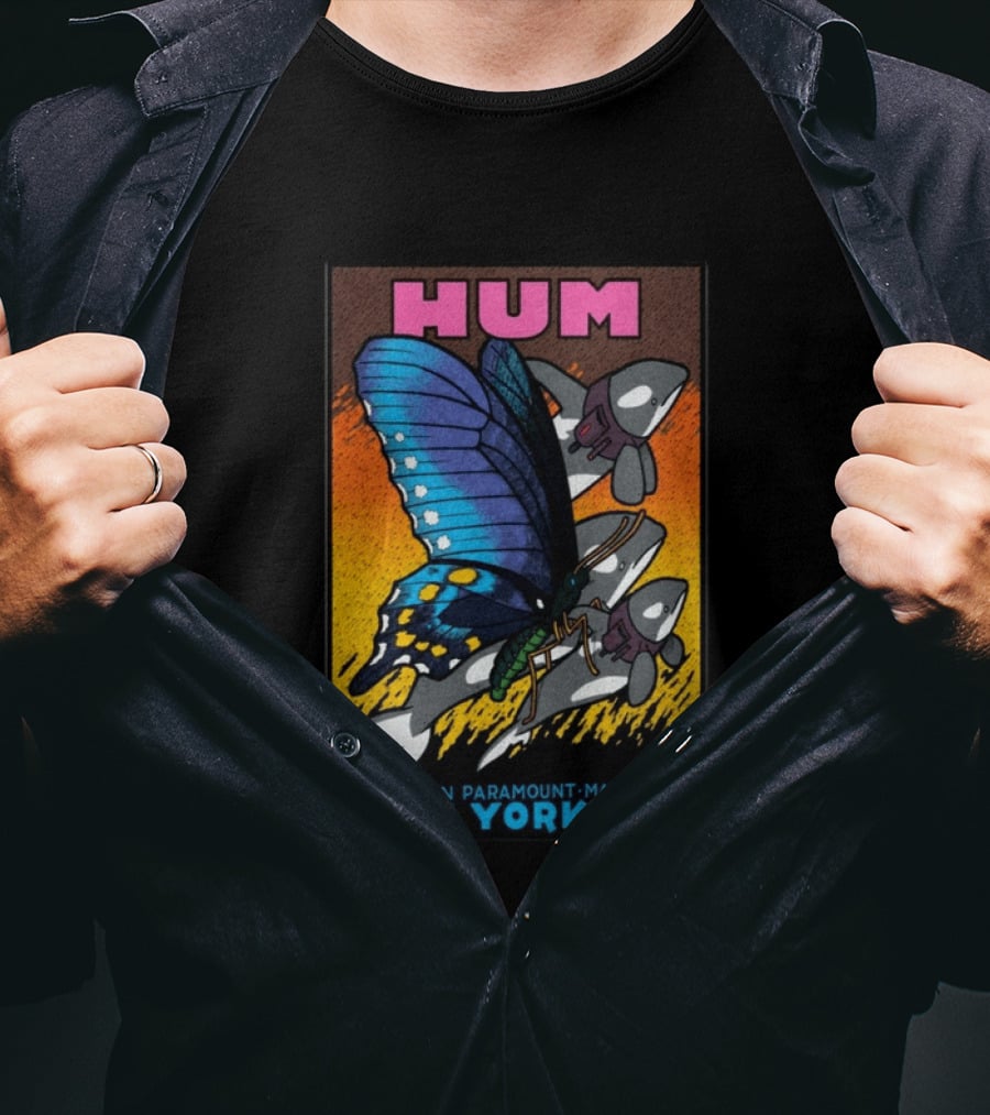 HUM Brooklyn Paramount May 15 16 2026 New York City Butterfly And Spaceships T-Shirt