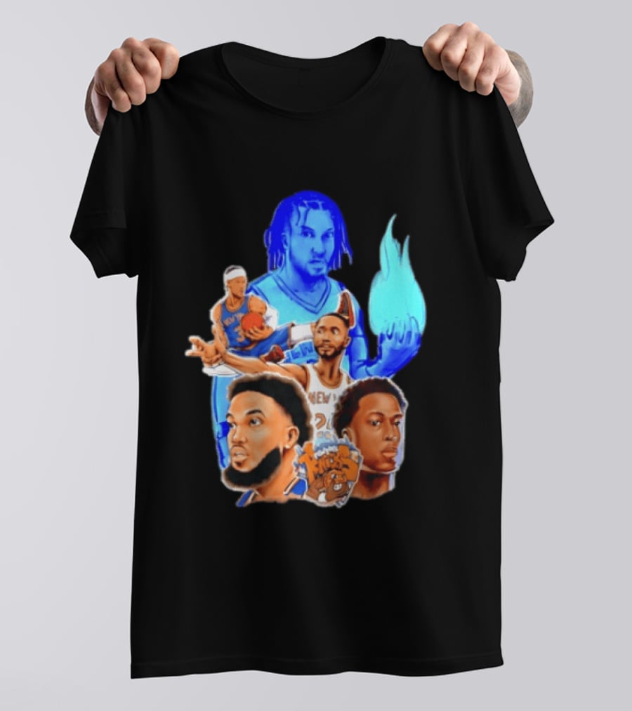Knicks Jalen Brunson OG Anunoby Mikal Bridges Karl Anthony Towns Basketball T-Shirt