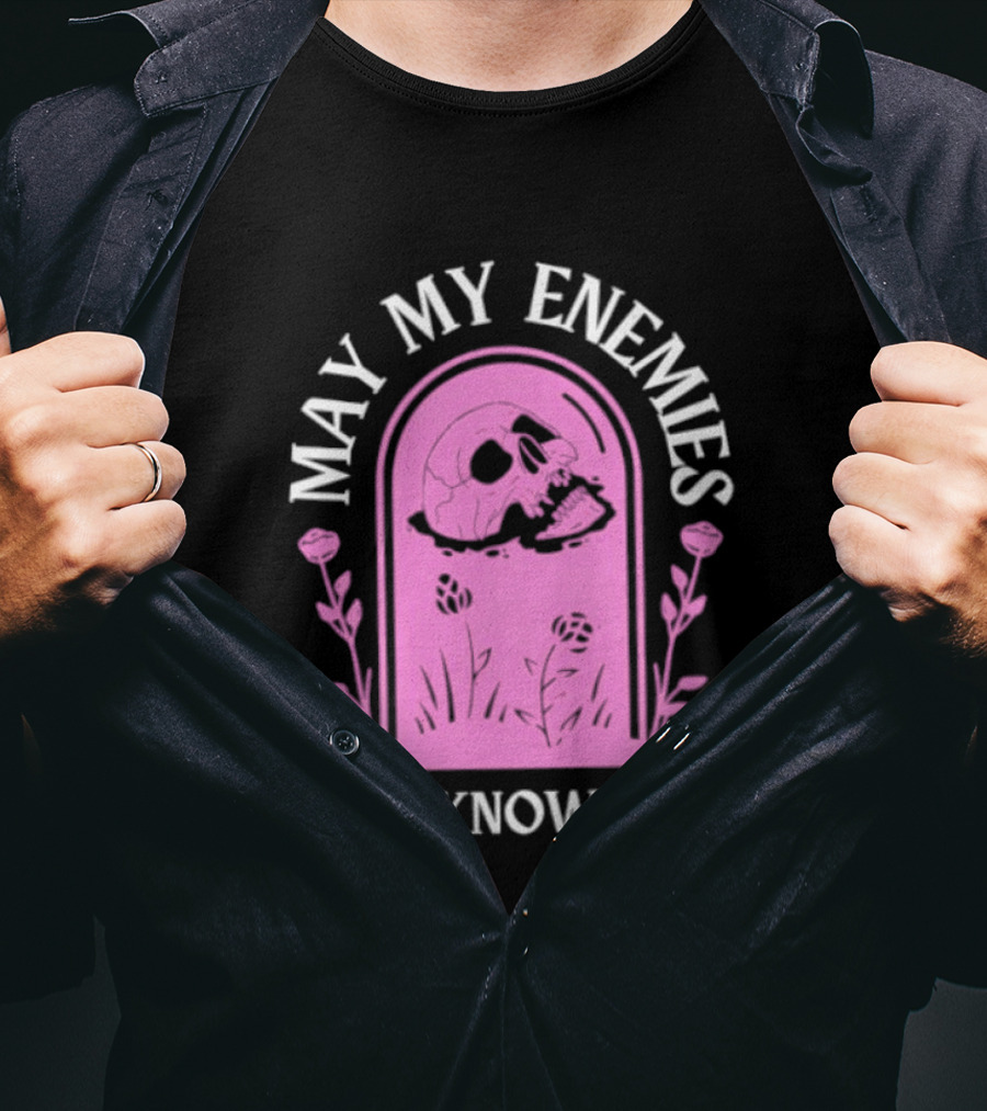 May My Enemies Never Know Peace Skull Tombstone T-Shirt