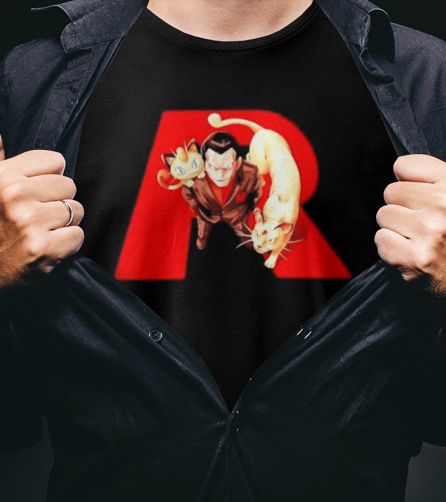 Giovanni Team Rocket Meowth Persian Pokémon Anime Fanart T-Shirt