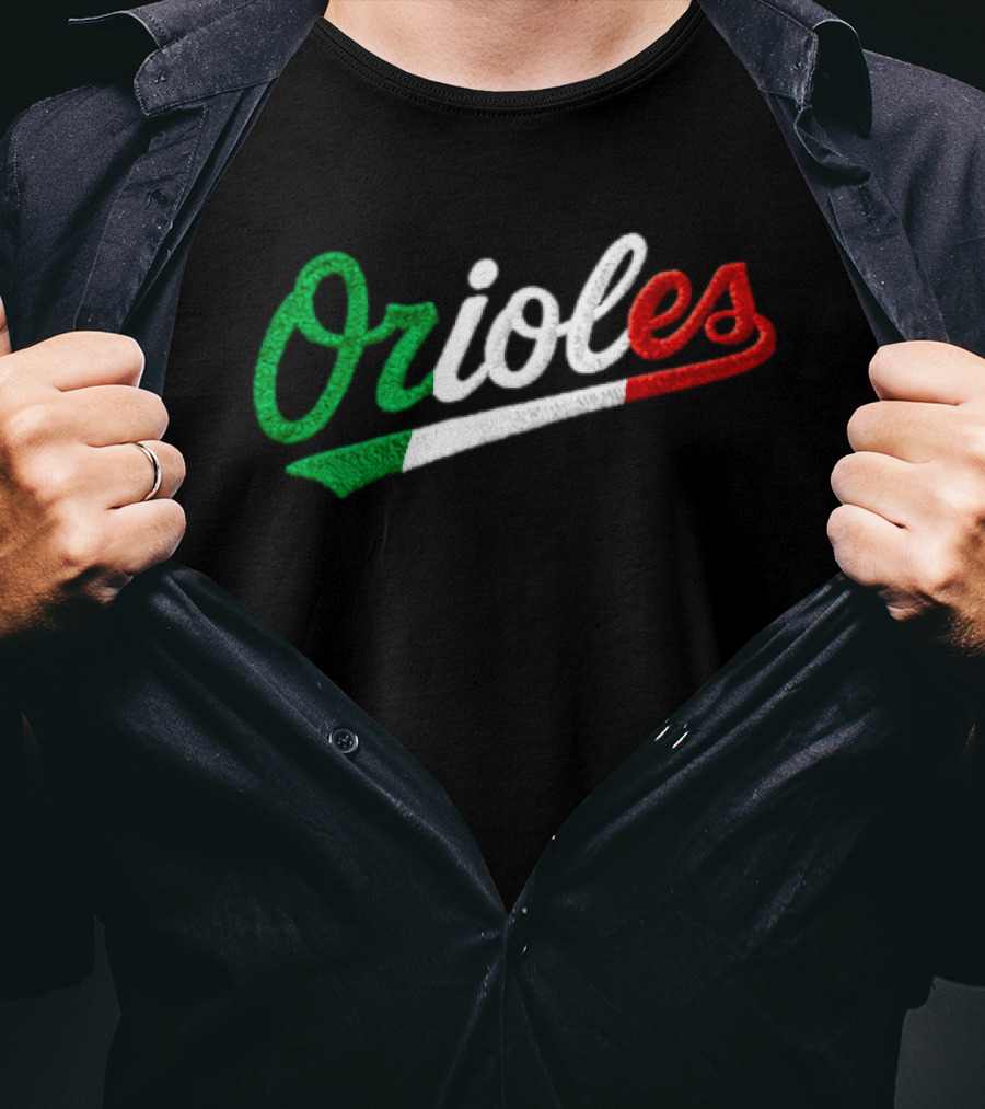 Orioles Italian Heritage Night Giveaway 2026 Flag T-Shirt