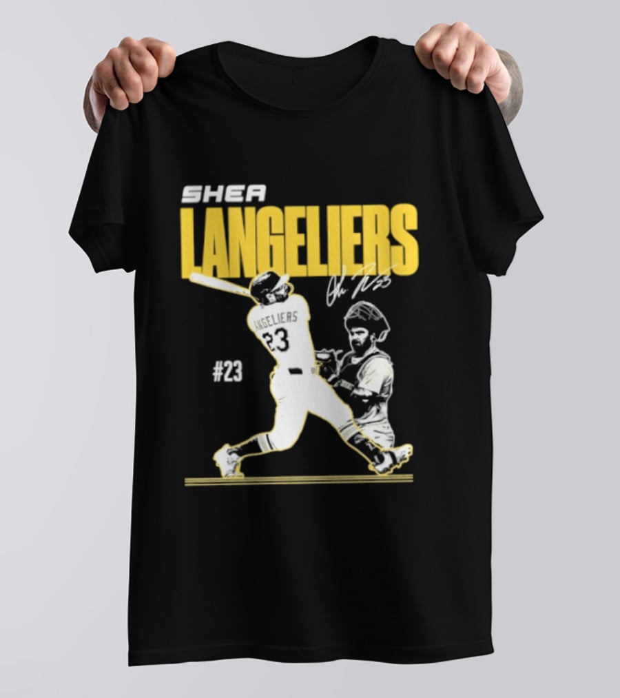 Shea Langeliers 23 Athletics Baseball Slugger Swing Signature T-Shirt
