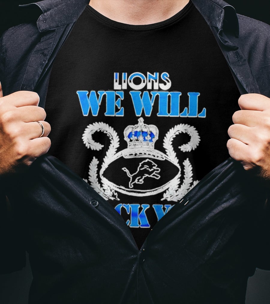 Detroit Lions We Will Rock You Queen Homage 2026 Tri Blend T-Shirt