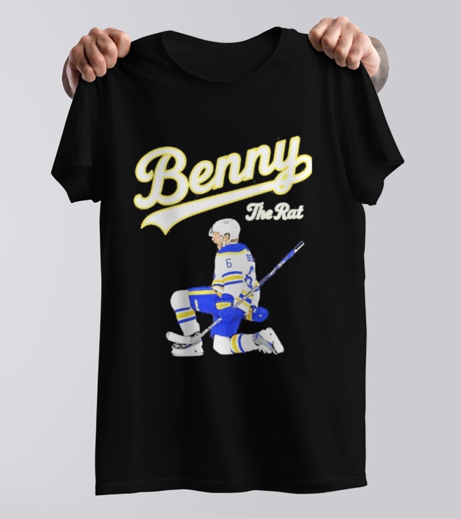 Benny The Rat Buffalo Sabres Number 6 Hockey Player Kneeling T-Shirt