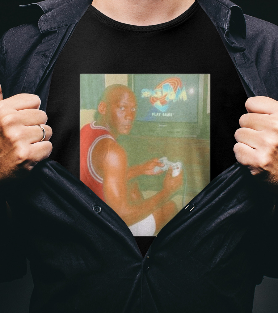 Space Jam Play Game Michael Jordan Gaming Scene T-Shirt