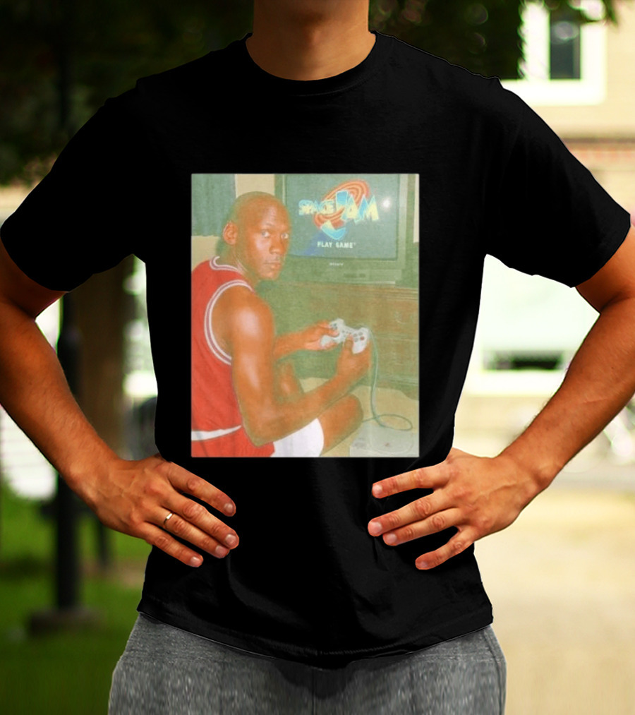 Space Jam Play Game Michael Jordan Gaming Scene T-Shirt
